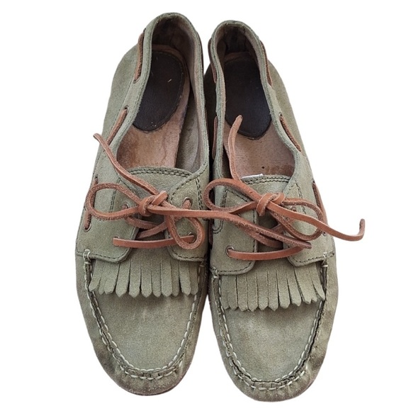 Frye Suede Wendy Lace-Up Loafers - Picture 1 of 8